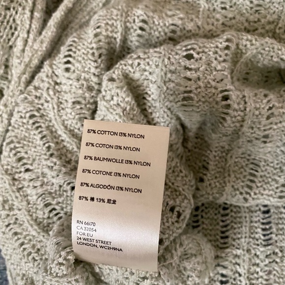 Free People Pretty Pointelle Vee Sweater in Mint Size X-Small - Picture 4 of 6